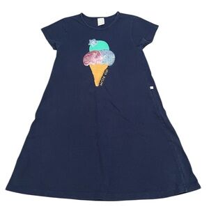 Hering Girls Navy Ice Cream Graphic Dress Sequined Size 12